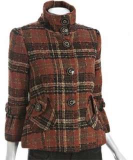   wool cropped sleeve coat  