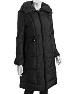Cole Haan black quilted pillow collar down coat   
