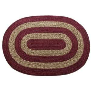   Country Burgundy & Brown   Oval Braided Rug (9 x 16)