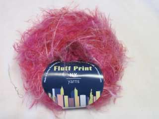 FLUFF Eyelash yarn N.Y. Yarns PINK PRINT color 84  