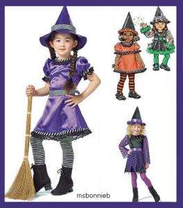 Girls Witch Costume   Dress, Hat & Apron Pattern 4 5 6  