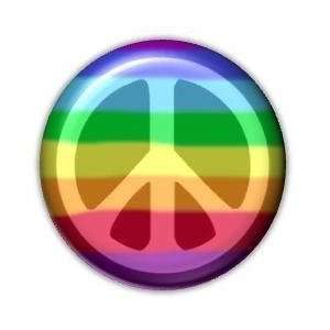   25] RAINBOW PEACE SIGN 1.25 MAGNETS Hippie 60s 