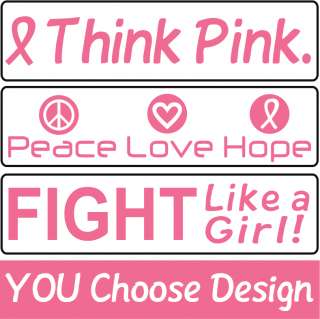   Inch Breast Cancer Awareness Wristband   Think Pink   Peace Love Hope