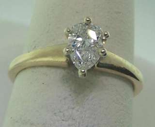 Ladies 14kyg Gold Pear Diamond Engagement Ring .55 ct  