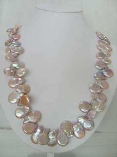 Wonderful 20 eerie lilac coin pearl necklace  