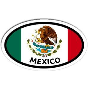  Mexico and Mexican Flag Car Bumper Sticker Decal Oval 