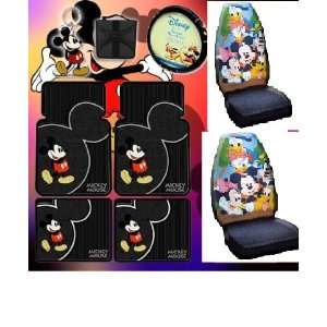  9 PC Mickey Mouse Vintage Combo Front Rear Car Floor Mats 