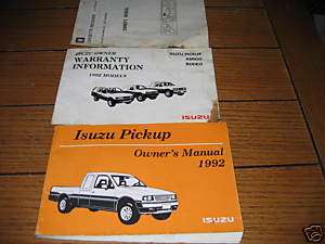 1992 ISUZU PICKUP PUP OWNERS MANUAL OWNERS SET  