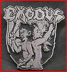 exodus metal pin badge bonded by blood anthrax fueled by