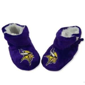  MINNESOTA VIKINGS OFFICIAL BABY BOOTIES SZ SMALL (0 3 MOS 