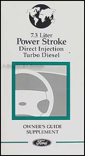 1997 1998 Ford Powerstroke Diesel Engine Owners Manual F350 F250 E350 
