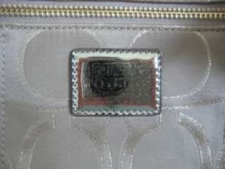 NWT Coach Poppy Metallic Signature C Lurex Glam Tote Bag Purse Khaki 