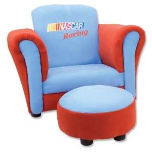  Trend Lab Ultrasuede NASCAR Club Chair, Red/Blue Baby