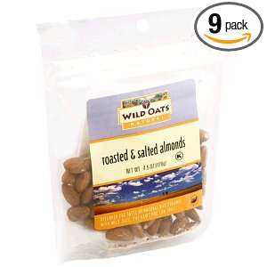 Wild Oats Natural Roasted & Salted Almonds, 4.5 Ounce Bags (Pack of 9 