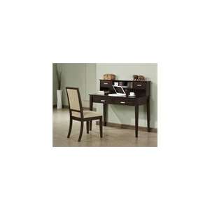  Cappuccino Oak Veneer Writing Desk & Chair Set   Beige 