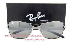 New Ray Ban Sunglasses 8302 CARBON FIBER 004/N8 SILVER  