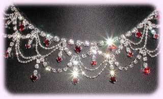   SWAROVSKI* Crystal Jewelry Necklace Set w/SIAM RED 689R WOW  