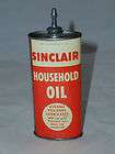 sinclair rare vintage lead top oiler advertising oil tin 304