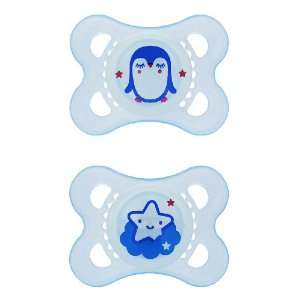  MAM Night Pacifiers 2+m silicone 2 Pack   Boy Colors Baby