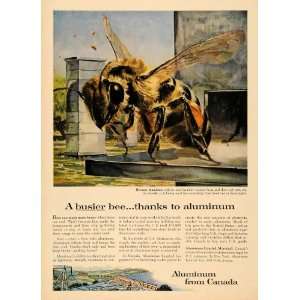 1957 Ad Aluminium Limited Inc. Bees Beehives Canada   Original Print 