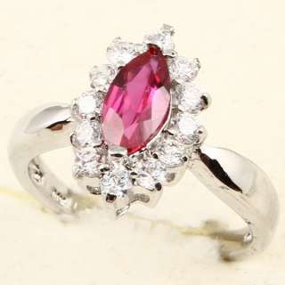 5x7mm MARQUISE CUT RED RUBY RING  