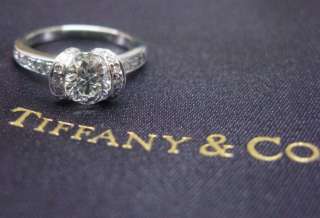 Tiffany & Co PLAT Ribbon Diamond Engagement Ring F VVS1  