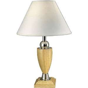  1 Light Wood Table Lamp with Paper Shade from the Trophy 