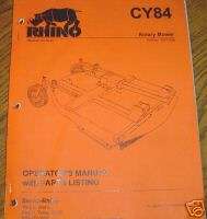 Rhino CY84 Rotary Mower Operators Manual & Parts List  