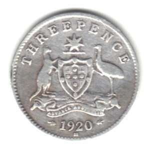   1920 M Australia Threepence Coin KM#24   92.5% Silver 