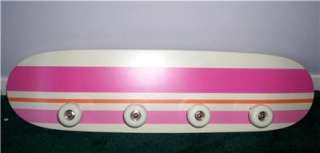 Pottery Barn Girly Girls Skateboard & Wheels Wall Hooks Pink Orange 
