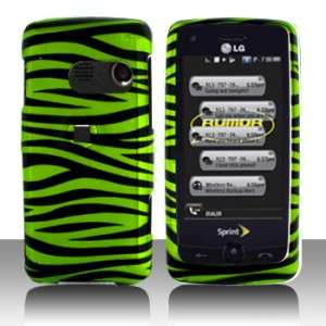 Green Zebra Hard Case Snap on Cover for LG Rumor Touch LN510