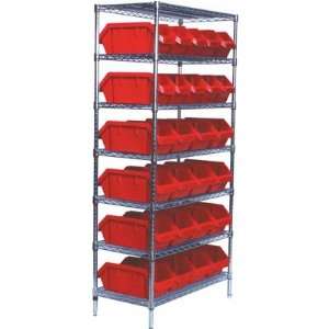  Quick Pick Bin Wire Shelving Units with 26 Large Bins with 