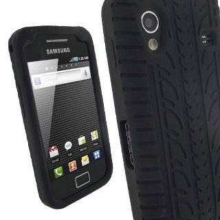 iGadgitz Black Silicone Skin Case Cover with Tire Tread Design for 