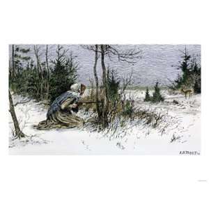  Pioneer Woman Hunting Deer in Winter to Feed Her Children 