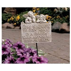 Religious Sign Cherub Child Angels Home Garden Ground Stake and Wall 