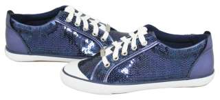Coach Barrett Sequins Navy Blue Sneakers Tennis Shoes 10 New  