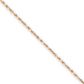 Solid 14k Rose Gold Diamond Cut Rope Necklace Pendant Chain 10 1.5mm 
