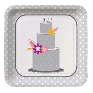    Wedding Cake Square Paper Dinner Plates