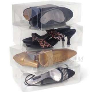 Four Pieces New Transparent Women Shoe Storage Box J47  