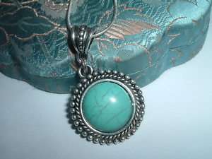 TURQUOISE & STERLING SILVER PENDANT NECKLACE NEW IN BOX  