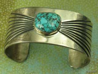   TRIBAL 925 STERLING SILVER & SPIDER WEB TURQUOISE BRACELET X  