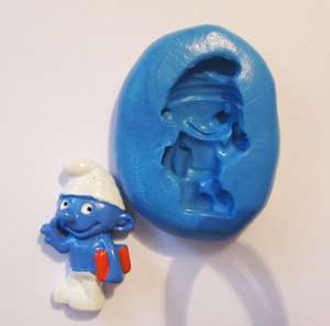 smurf Silicone Push Mold Polymer clay Resin Miniature plaster wax 