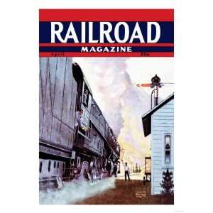 Railroad Magazine Speeding Through the West, 1944 Giclee Poster Print 