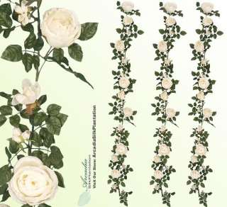You are bidding on Three 6 Artificial English Rose Garlands