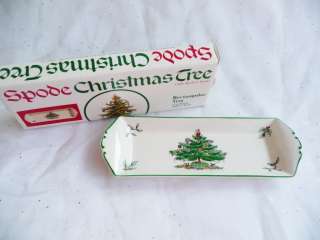 Spode Christmas Tree Porcelain Rectangular Tray Appetizer Cracker Hors 