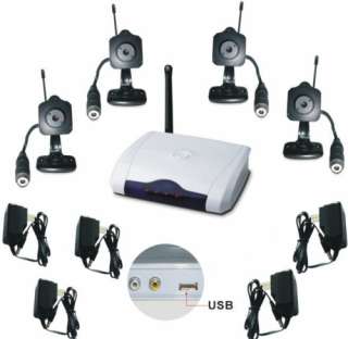 Mini Wireless Color Spy Cameras w/ PC USB Adapter 4 Cam  