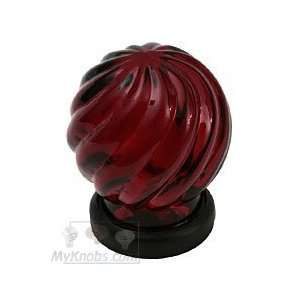  Glassware collection swirl glass knob 1 1/4 ruby red with 