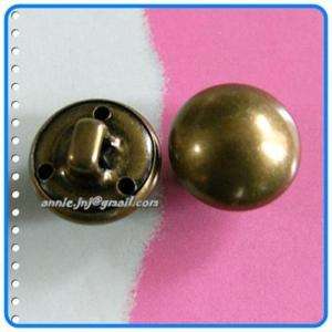 15 Brass Metal Plate Half Ball Dome shank Sew Buttons  
