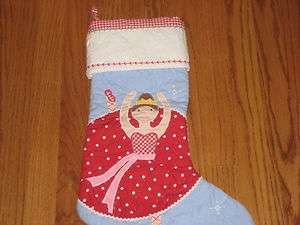 Pottery Barn Kids Quilted Red Dancer Christmas Stocking New  