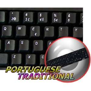  REPLACEMENT PORTUGUESE TRADITIONAL KEYBOARD STICKERS BLACK 